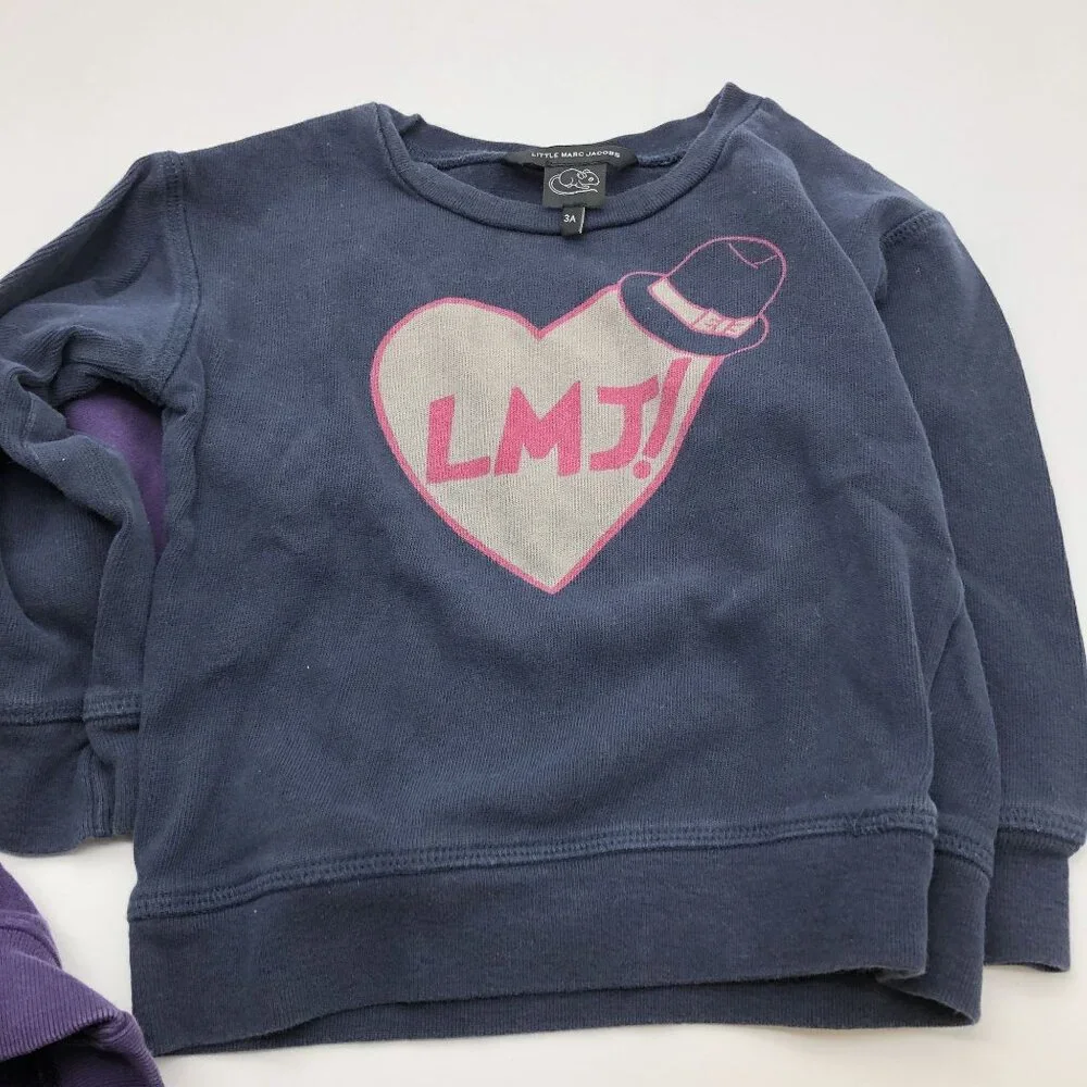 Little Marc Jacobs Girls 3T Sweatshirts BUNDLE 2 Piece Crewneck Pullover Graphic - Picture 6 of 8